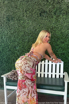 Madi Floral Dress Flashing Across Hotel And Garden - 18