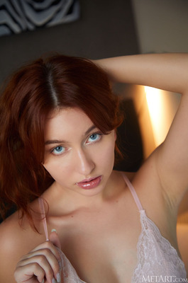 Noi Feja Pulls Her Pink Slip Down And Lifts Her Bare Soles Over The Pillows - 01