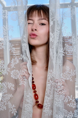 Margunia Shrugs Off A White Mini Dress And Lays Amber Beads Over Her Shaved Pussy - 16