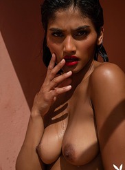 Angel Constance posing nude in white bikini for Playboy Plus | morazzia.com