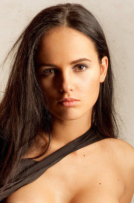 Iryna Bondarenko Peels A Black Dress Off One Shoulder And Stretches Bare In Wet-Look Leggings - 13