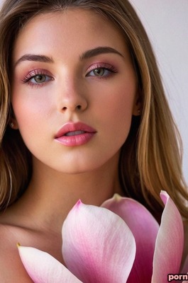Magnolia - AI Beauty Posing Nude With A Giant Flower - 14